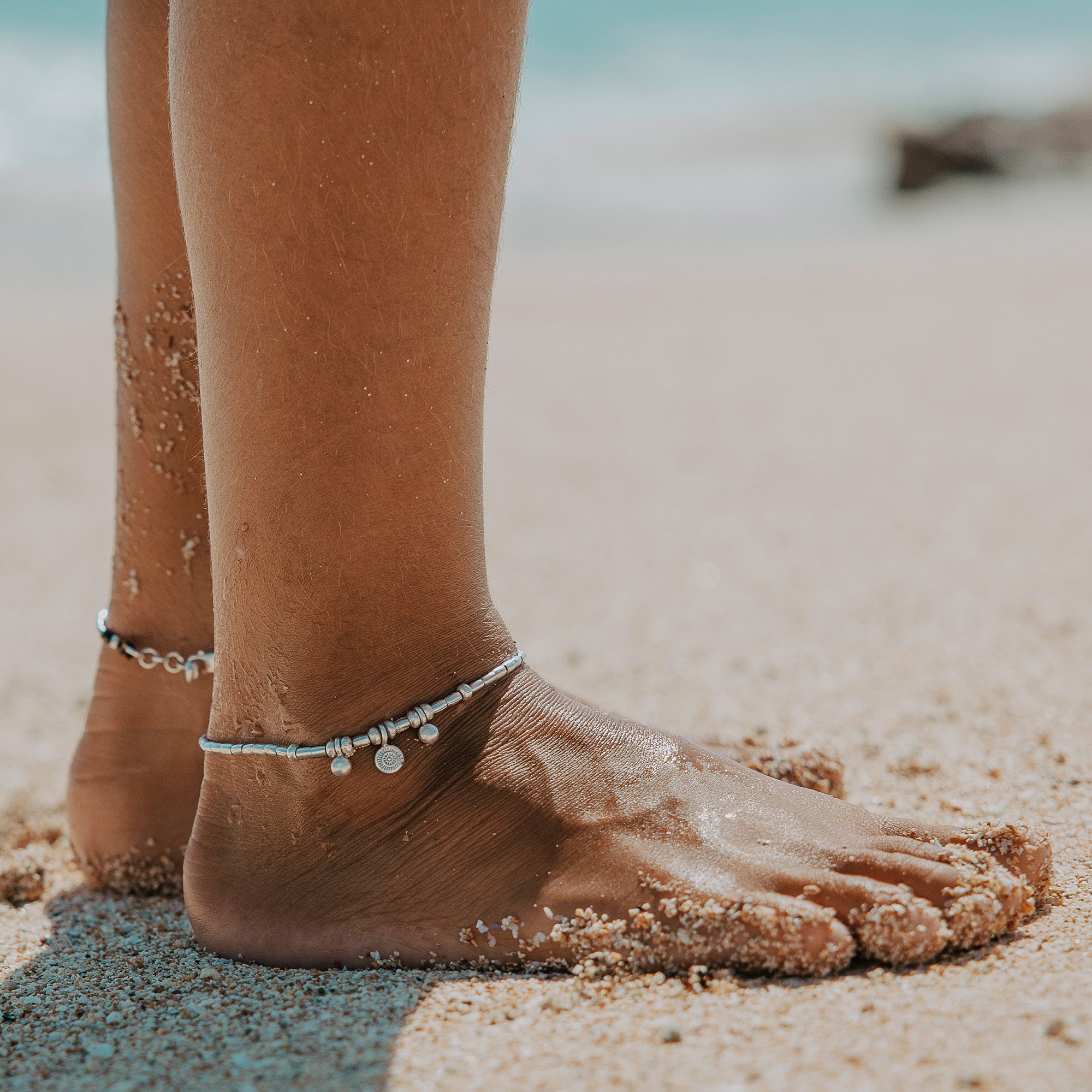 Aquamarine ankle clearance bracelet