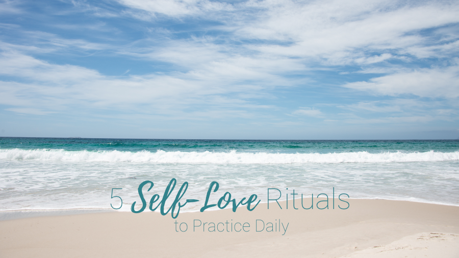 5 self-love rituals to practice daily. Image of Beach and ocean with blue skies